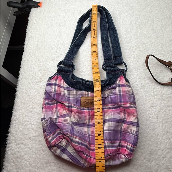 Levi’s Women’s Plaid Purple and Pink Small Shoulder Bag Y2K Streetwear RARE!! - Picture 8 of 8